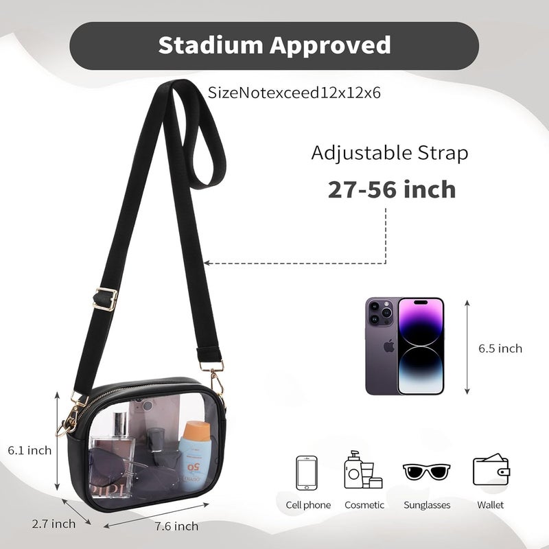 yuanming Clear Bag Stadium Approved, Clear Crossbody Purse Bag, Clear Stadium Bags for Women - Image 4